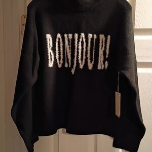 NWT A New Day Black Bonjour Sweater